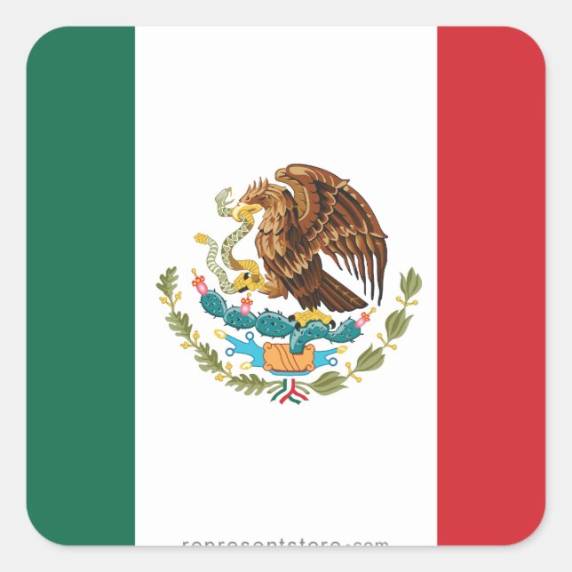 Mexico Plain Flag Square Sticker (Front)
