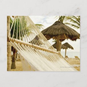 Mexico, Playa Del Carmen, hammock on beach Postcard