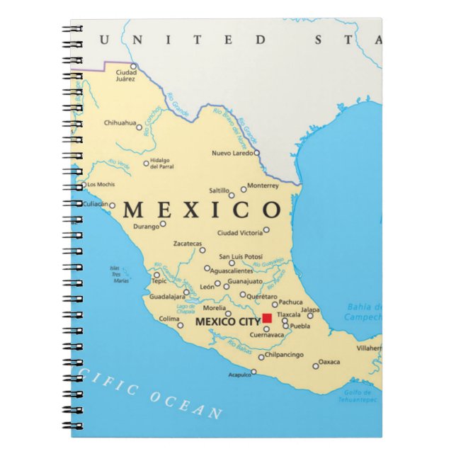 Mexico Political Map Notebook (Front)
