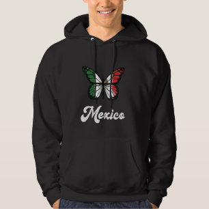 Mexico Pride Butterfly Mexican Flag Heritage Roots Hoodie