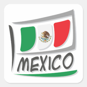 Mexico Pride X Flag Square Sticker