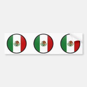 Mexico quality Flag Circle Bumper Sticker