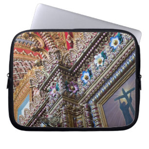 Mexico, Queretaro. Detail inside ornate Catholic Laptop Sleeve