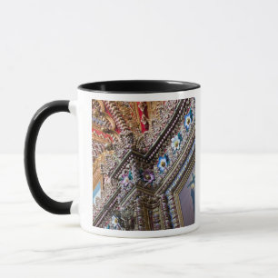 Mexico, Queretaro. Detail inside ornate Catholic Mug