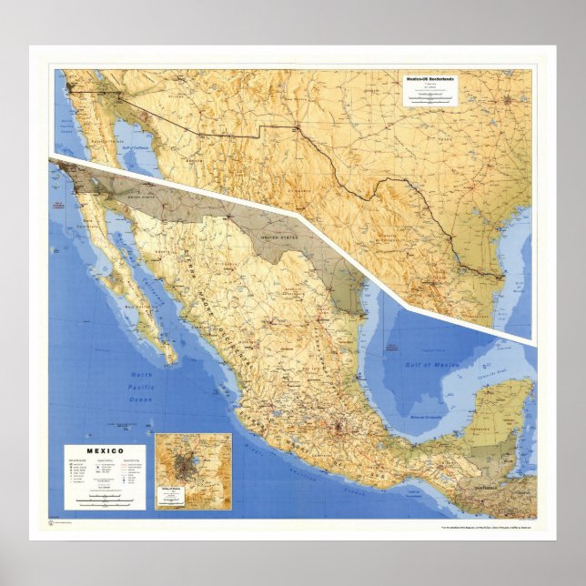 Mexico Reference Map - 1993 Poster (Front)