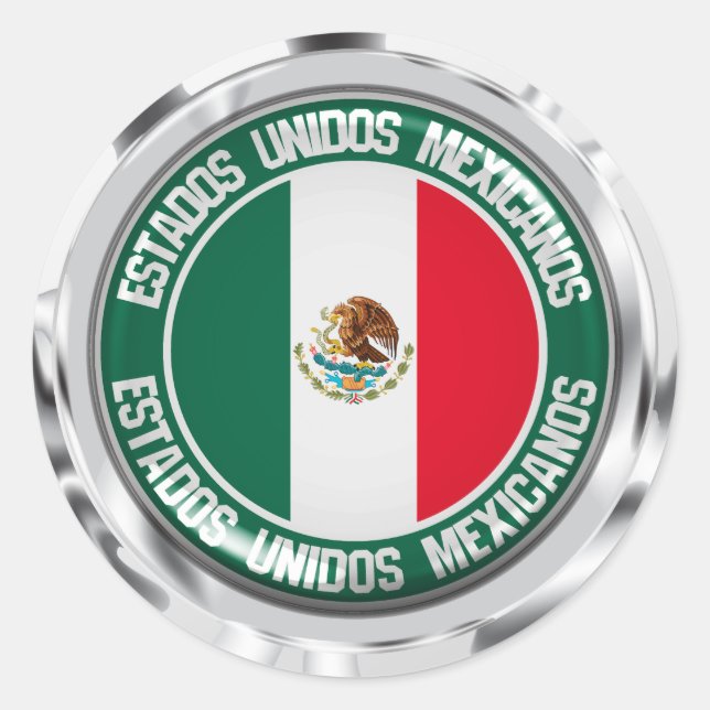 Mexico Round Emblem Classic Round Sticker (Front)