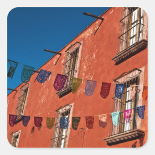 Mexico, San Miguel de Allende. Colourful banners Square Sticker