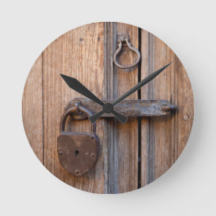 Mexico, San Miguel De Allende. Detail Of A Door Round Clock