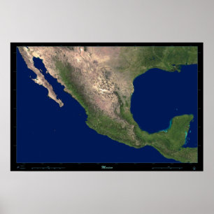 Mexico satellite poster photo print