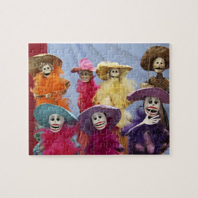 Mexico. Skeletal Catrinas, figures celebrating Jigsaw Puzzle (Horizontal)