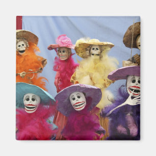 Mexico. Skeletal Catrinas, figures celebrating Magnet