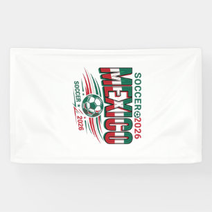 Mexico Soccer 2026 Soccer Bold Country Typography  Banner
