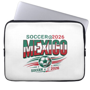 Mexico Soccer 2026 Soccer Bold Country Typography Laptop Sleeve
