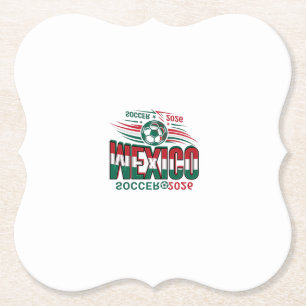 Mexico Soccer 2026 Soccer Bold Country Typography Paper Coaster