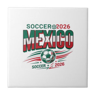 Mexico Soccer 2026 Soccer Bold Country Typography  Tile