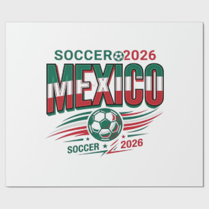 Mexico Soccer 2026 Soccer Bold Country Typography  Wrapping Paper