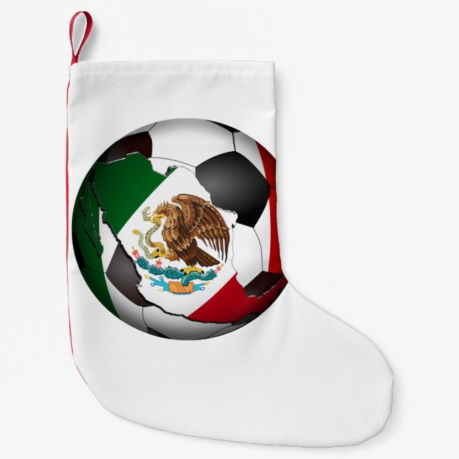 Mexico Soccer Ball Small Christmas Stocking (Front)