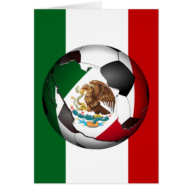 Mexico Soccer Ball w/Flag Colours Background (Front)