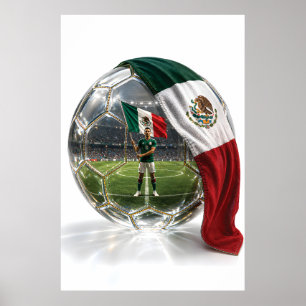 Mexico Soccer Crystal Ball Poster 