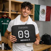 Mexico Soccer Minimalist Black Personal Name