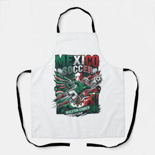 Mexico Soccer Skeleton Striker Nations Premium Spo Apron