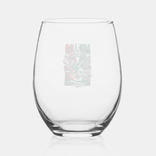 Mexico Soccer Skeleton Striker Nations Premium Spo Stemless Wine Glass