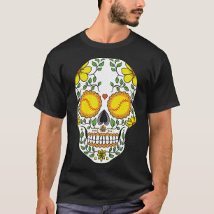 Mexico Softll Sugar Skull Youth Team Coach Fan Pit T-Shirt