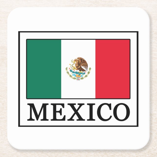 Mexico Square Paper Coaster (Front)