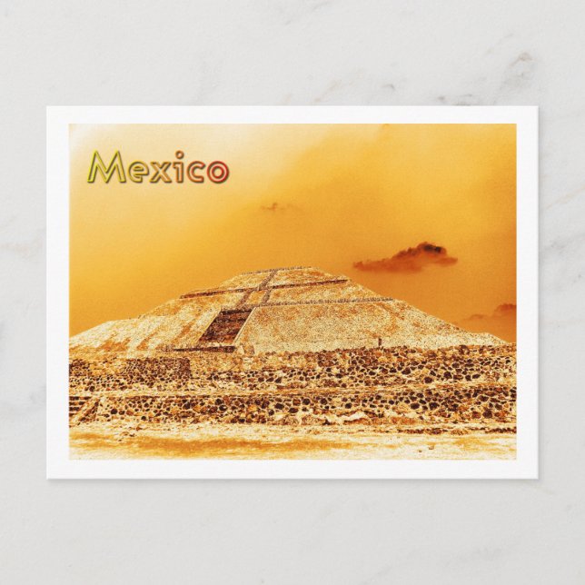 Mexico Sun Pyramid Postcard (Front)