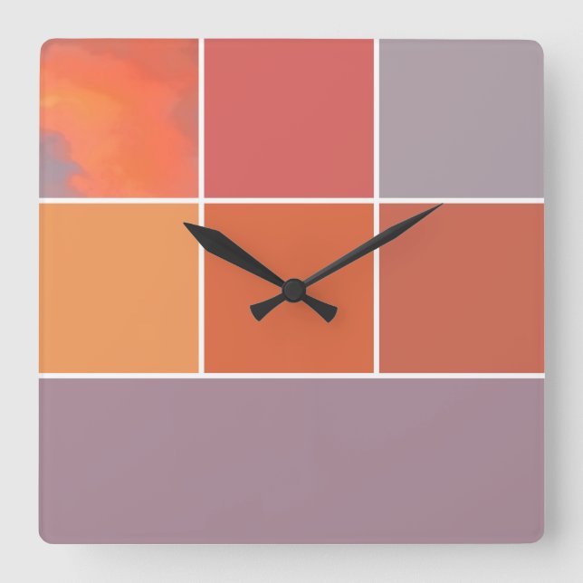 Mexico Sunset Colours Square Wall Clock (Front)