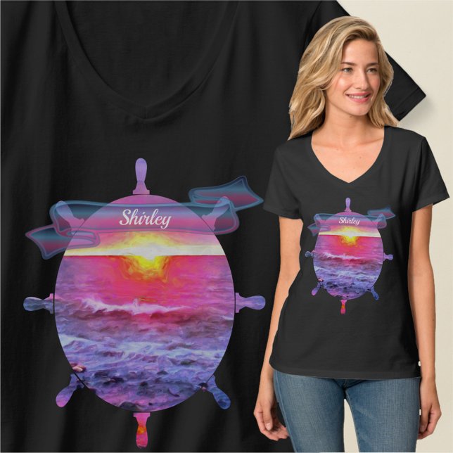 Mexico Sunset Ship Helm 0909 T-Shirt (Creator Uploaded)