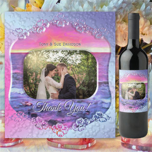 Mexico Sunset Thank You 0909 Wine Label