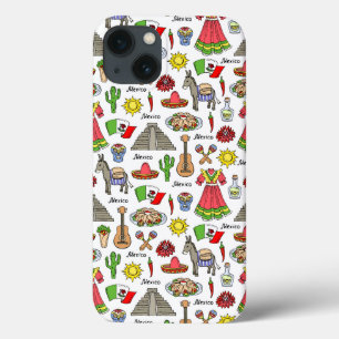 Mexico Symbols Pattern iPhone 13 Case