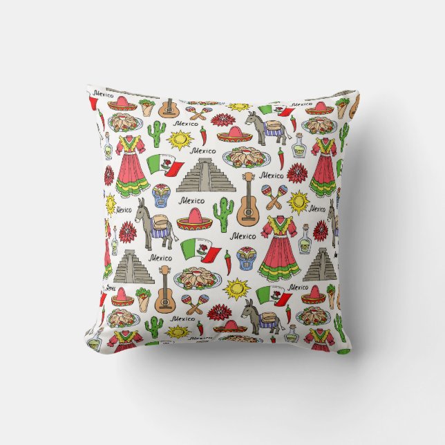 Mexico | Symbols Pattern Cushion (Front)