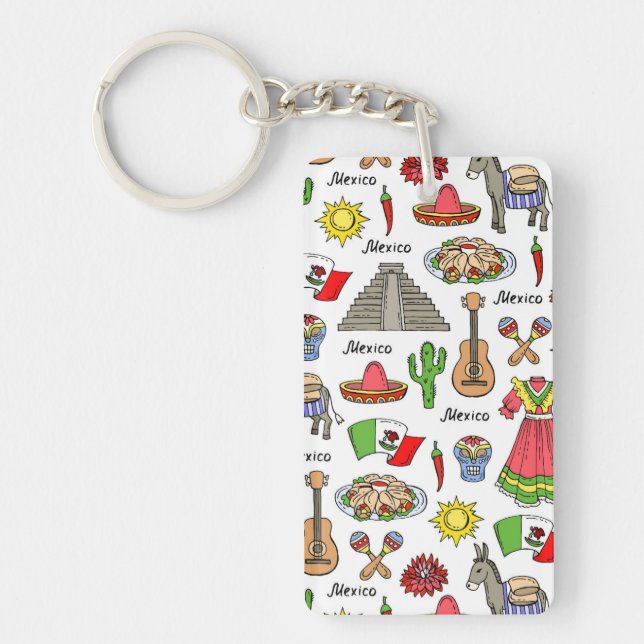 Mexico | Symbols Pattern Key Ring (Front)