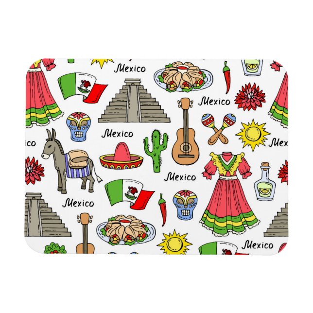 Mexico | Symbols Pattern Magnet (Horizontal)