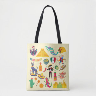 Mexico Symbols Tote Bag