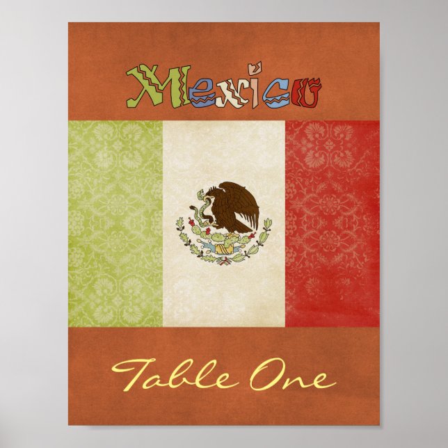 Mexico Table Number Poster (Front)