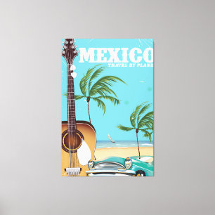 Mexico - travel By Plane travel poster Canvas Print