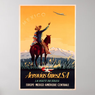 Mexico Travel Poster - Aerovias
