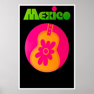 Mexico Travel Poster Mexican Art Mariachi Band