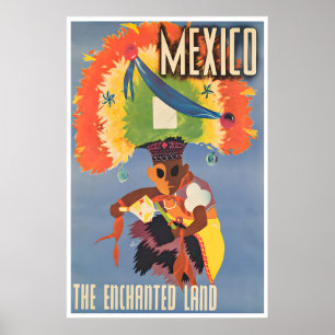 Mexico Travel Poster Mexican Art The Enchanted