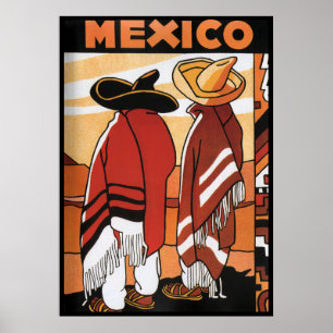 Mexico ~ Travel Poster Mexicans Zarapes
