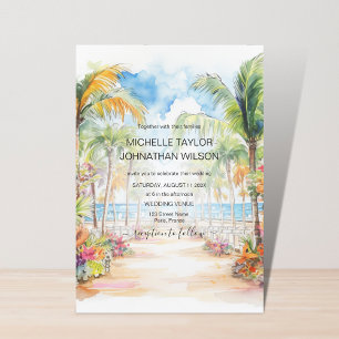 Mexico Tropical Beach Destination Wedding Invitation