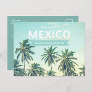 Mexico Tropical Beach Wedding Save the Dates Announcement Postcard