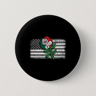 Mexico Us Flag Mexican Flag American Flag Rose 4 6 Cm Round Badge