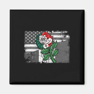 Mexico Us Flag Mexican Flag American Flag Rose Magnet