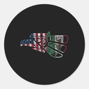 Mexico Us Flag Patriot Mexican Flag American Flag  Classic Round Sticker