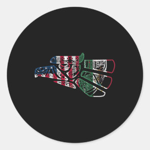 Mexico Us Flag Patriot Mexican Flag American Flag Classic Round Sticker