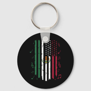 Mexico Us Flag Patriot Mexican Flag American Flag  Key Ring